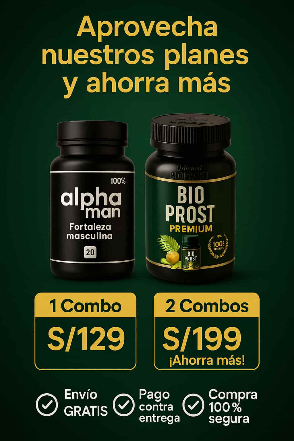 Transforma tu Salud Masculina con el Combo Alphaman & Bio Prost 🔥
