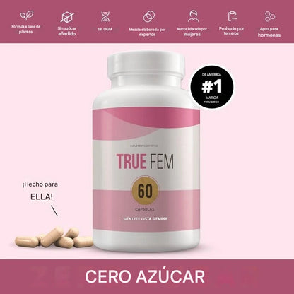 True Fem® 13 en 1 – El Suplemento Natural que Equilibra Tus Hormonas y Potencia Tu Belleza Femenina desde Adentro