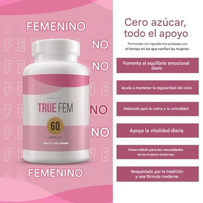True Fem® 13 en 1 – El Suplemento Natural que Equilibra Tus Hormonas y Potencia Tu Belleza Femenina desde Adentro