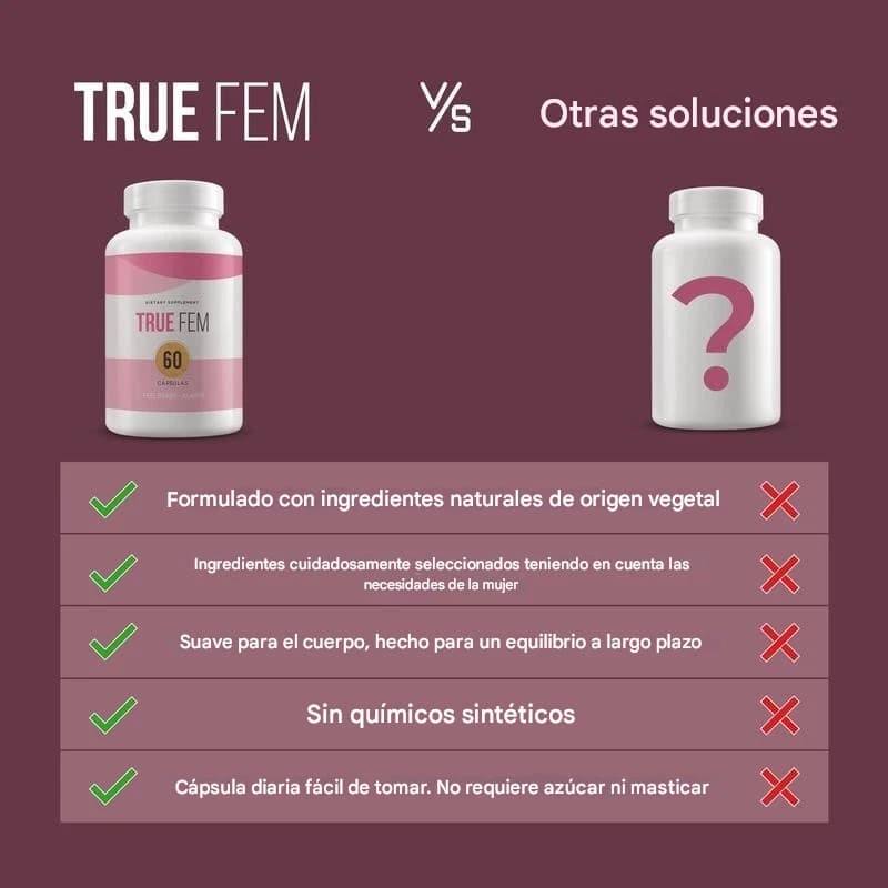 True Fem® 13 en 1 – El Suplemento Natural que Equilibra Tus Hormonas y Potencia Tu Belleza Femenina desde Adentro